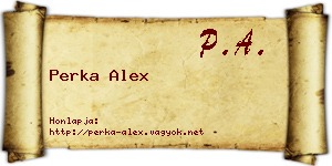 Perka Alex névjegykártya